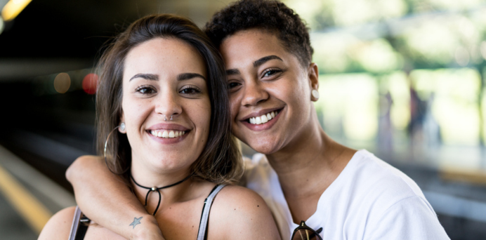 two young women smiling