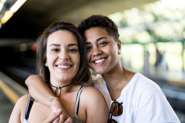 two young women smiling