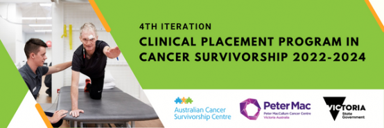 Banner for the 4th iteration of the Clinical Placement Program in Cancer Survivorship 2022-2024